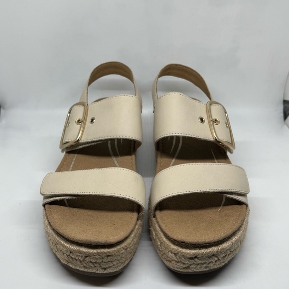 Aetrex Womens Vania Sandal - Leather platform Espadrille Cream Size 7.5-8 US - Picture 4 of 13